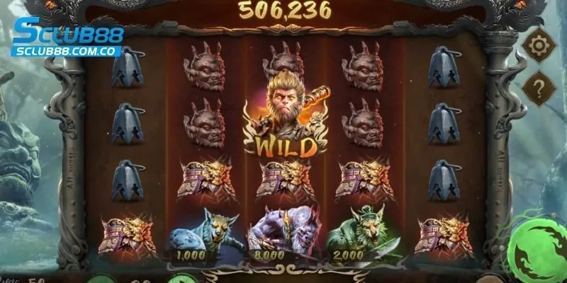 Giá trị Jackpot trong nổ hũ hắc thoại ngộ không tại SCLUB88